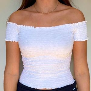 Hollister over the shoulder white top